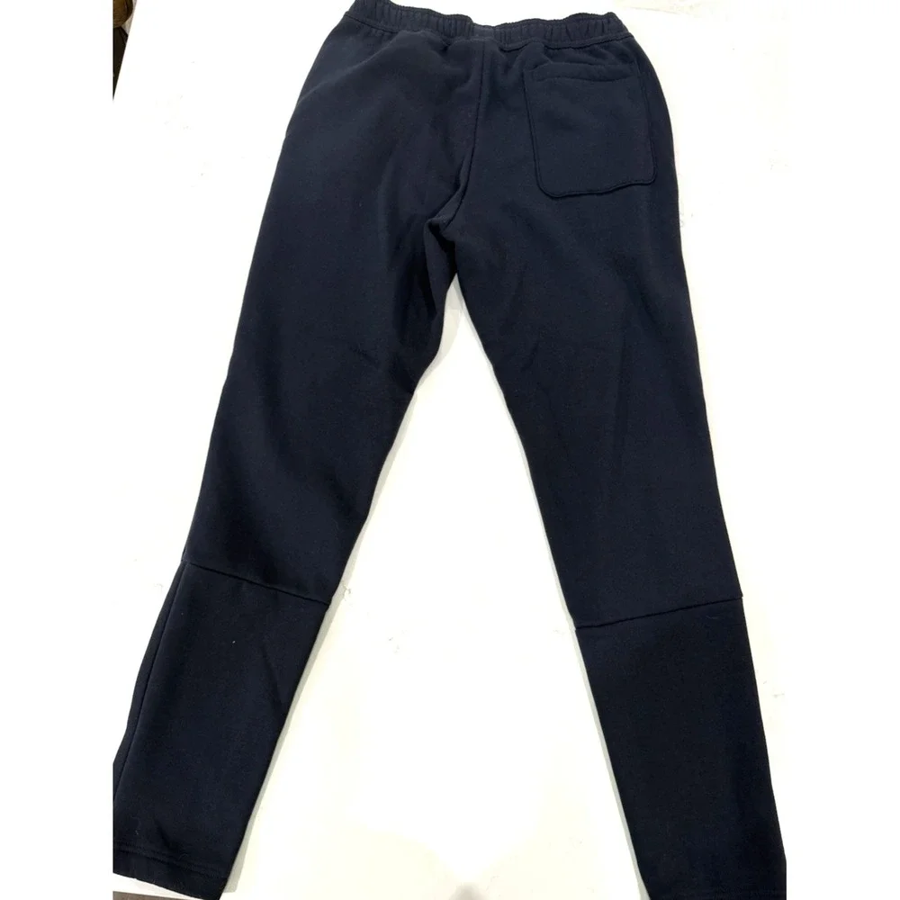 Adidas Tapered Sweatpants Fleece Lined Navy Blue Men's Size Small Zip at Ankle